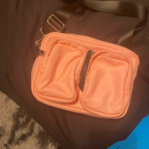 Salmon pink saddle bag